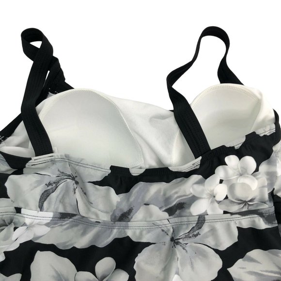 Beach Belle Casablanca swimwear top size 14 Black and Gray Floral NWT - Picture 5 of 11